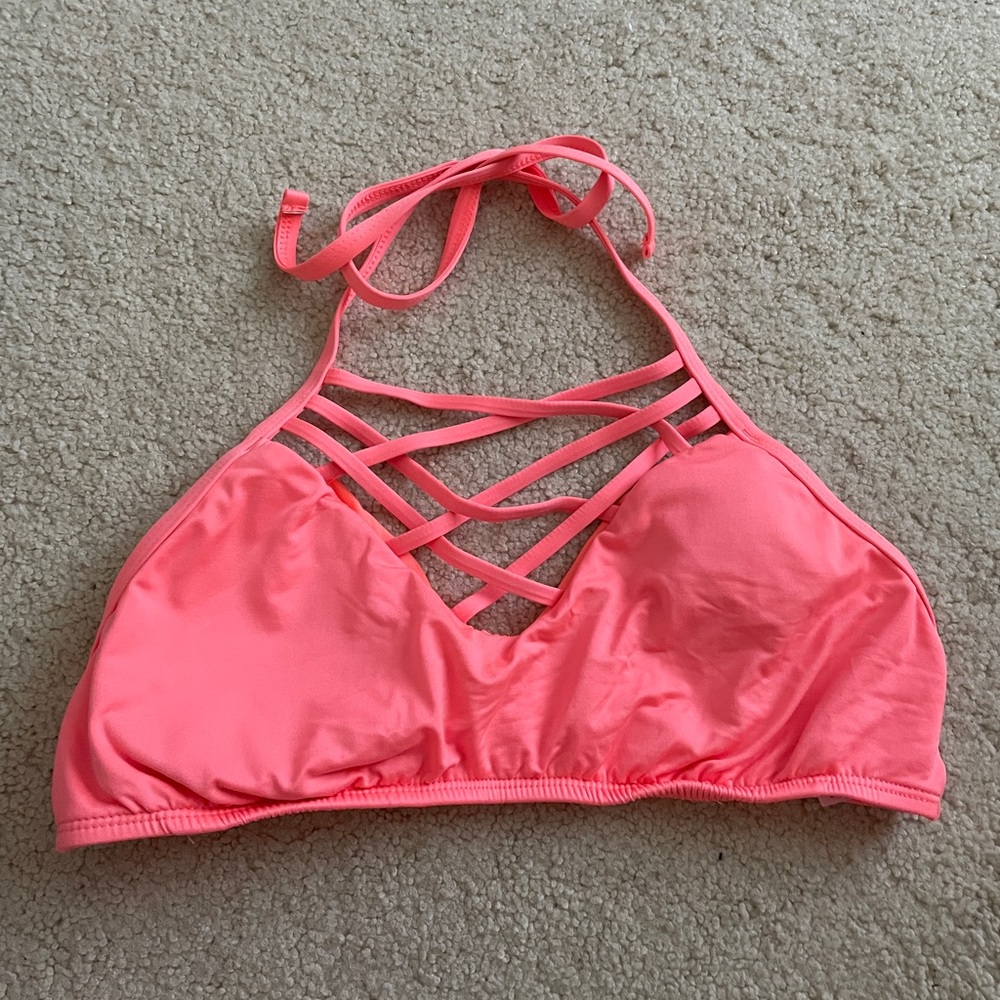 Mossimo neon coral bikini top size M